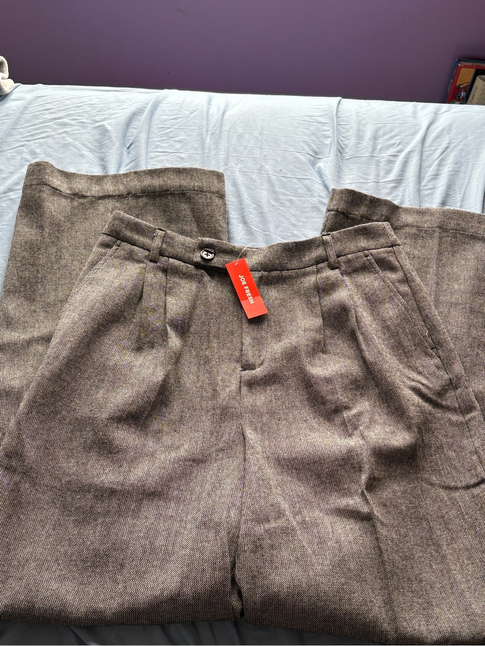 Joe Fresh Brown Pleated Dress Trousers